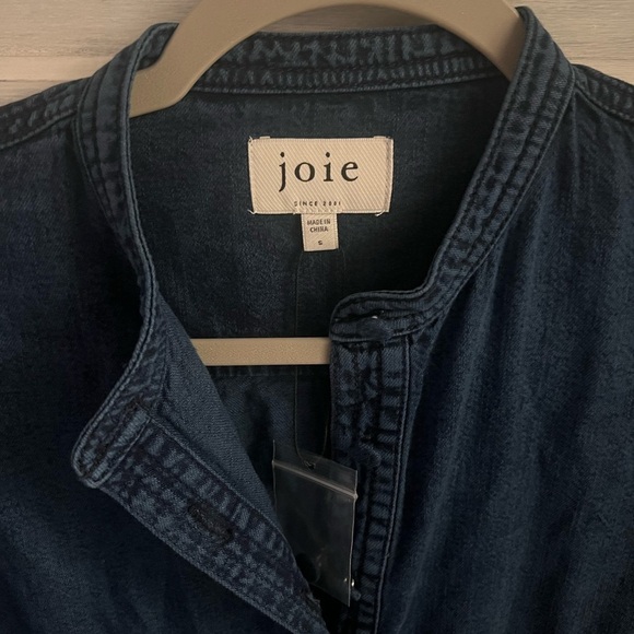 Joie Tallula Classic Denim Midi Utility Dress Balloon Sleeves - Picture 8 of 9